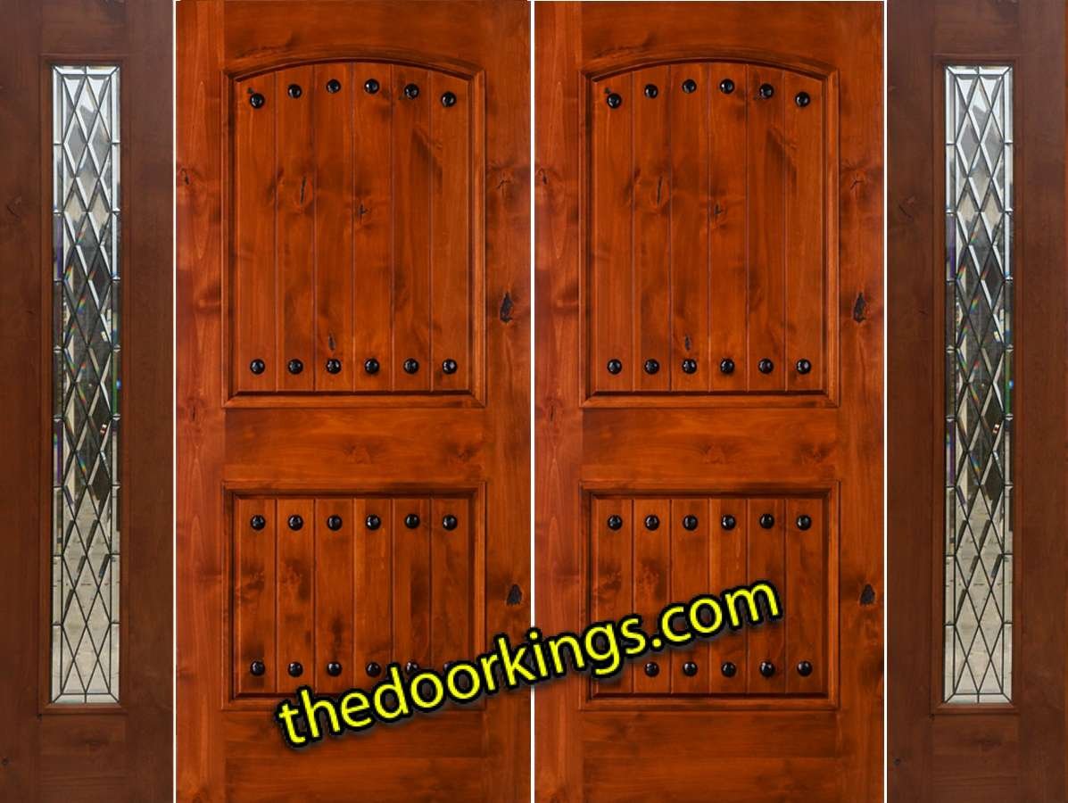 sw62 knotty alder double door with chateau sidelites